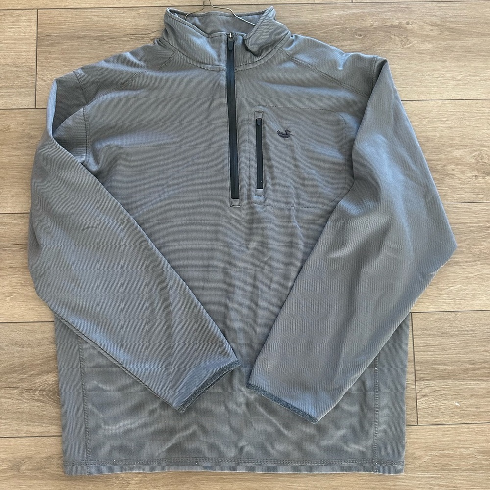 Men’s Southern Marsh Gray Quarter-Zip Pullover Medium